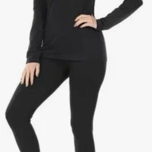 Black Zenana Long Sleeve PJ and lounge Set size Medium